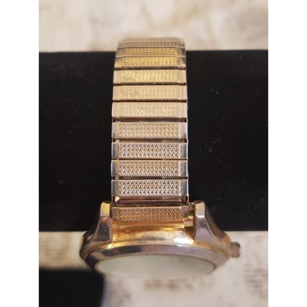 Neutral, Elegant  Preowned Beverly Hills Polo Club Gold Tone Watch Stretch Band - Picture 3 of 6